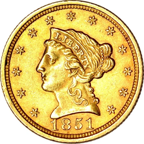 1851 $2.50 Liberty Head Gold Quarter Eagle AU K15672 Cover