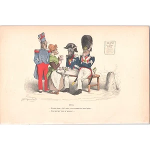 GRANDVILLE - Original Antique Mid-19th Century Hand-Colored Lithograph - XXXI - Picture 1 of 1