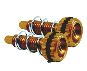 CSP TRIALS BIKE BRAKE AND CLUTCH LEVER BITE POINT FREE PLAY ADJUSTERS GOLD PAIR - Picture 1 of 3