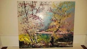  Morris Katz Original Oil Painting 20" x 24" Signed 1999 "SEASONS AT FOREST LAKE - Picture 1 of 8