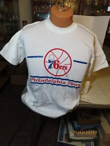 1984 The Game Philadelphia 76ers Sixers single stitch white T-shirt Size Adult L - Picture 1 of 9