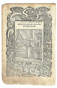 Stampa old print Nascita del profeta Giovanni Battista A. Da Castello 1575 - Foto 1 di 2