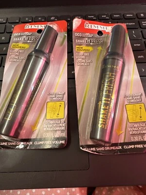 2 X Rimmel London Shake It Fresh Mascara Clump Free Volume Extreme Black 003 - Image 1 of 2
