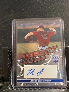 Landon Sims 2023 Elite Extra Impact Impressions Auto - Diamondbacks - Picture 1 of 2
