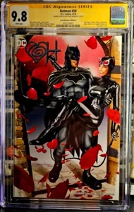 Batman 50 CGC 9.8 SS Greg Horn schizzo firma migliorato variante vergine Catwoman - Foto 1 di 2