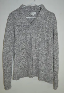 Studio Works Ladies One-Button Cardigan Gray Large - Picture 1 of 5
