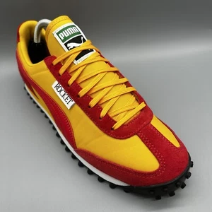 Puma Rocket Original 387253-01 Yellow Red Mens Uk 8 Terraces Casuals Trainers - Picture 1 of 8