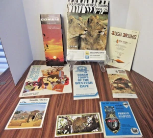 9 Vtg 1970s Advertising Tours Safari South Africa Capetown Johannesburg Pamphlet - Picture 1 of 4
