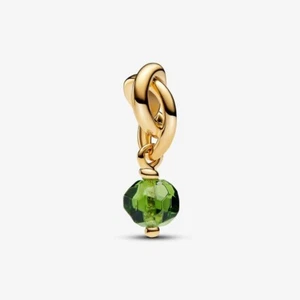 *BRAND NEW* Pandora Faceted Spring Green Eternity Circle Dangle Charm 763462C08 - Picture 1 of 4