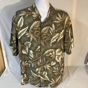 Campia Moda Mens Hawaiian Aloha Camp Shirt Large Green Multicolor Floral FS! - Picture 1 of 6