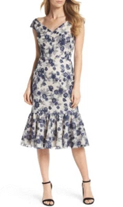 NWT Gal Meets Glam Rosemary Floral Embroidered Midi Navy Nights Dress 18 (16) - Picture 1 of 10
