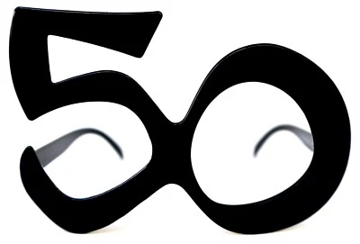 Gafas 50 cumpleaños aniversario marco número negro fiesta favor años 50 Foto 1 de 4