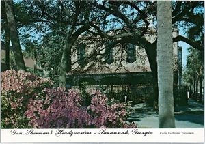 Savannah Georgia postcard - General Sherman's Headquarters - Picture 1 of 2