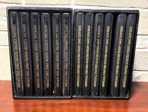 165 Unaddressed FDCs First Day Of Issue Covers In Albums/Folders W Slipcases Cover