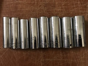 Vintage 1/2” Drive Deep Well USA Made Sockets X8 5/8-1” - Picture 1 of 1