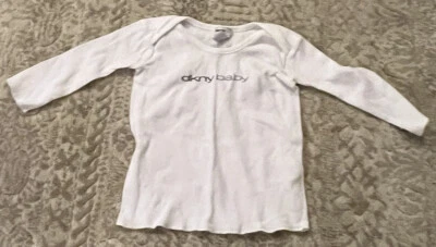 DKNY Bebé Blanco Manga Larga Camiseta Top Niños Niña Unisex 15-20lbs L Foto 1 de 4