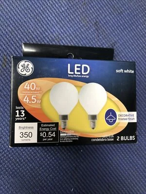 Decorative LED Bulbs, G16 Candelabra Base, Soft White, Frosted, Dimmable B13 - Image 1 of 3