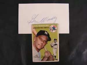 Gene Woodling Signed 3 X 5 Index Card N/M Guaranteed + 53 Topps New York Yankees - Picture 1 of 4