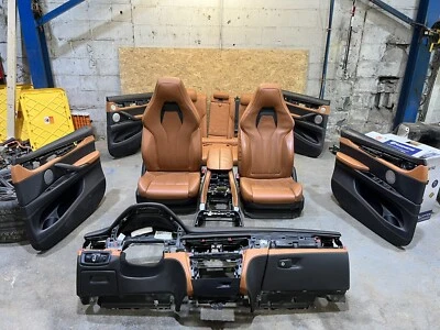 OEM 15-19 BMW F86 F16 X6 X6M BEIGE SPORT SEATS LEATHER INTERIOR SET DASH PANELS Foto 1 de 4