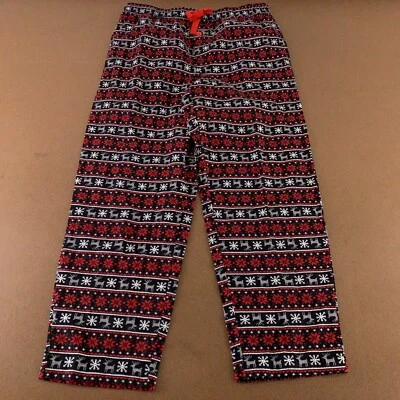 Fruit of the Loom 男式大号黑色红色假日博览会 Isle 睡衣休闲裤 — 第 1/4 张图片