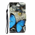 Fashion Painted Butterfly Leather Wallet Flip Cell Phone Cases Cover With Strap