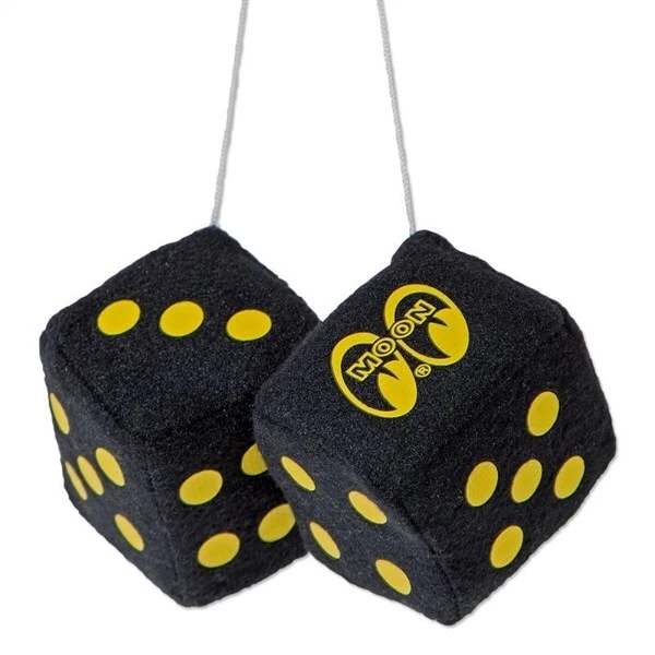 Authentic Black Moon Eyes Mooneyes Moon Fuzzy Dice Moon MG878BK FREE SHIPPING - Image 1 of 1