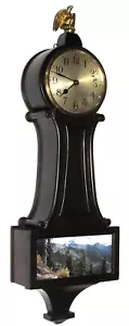 Antike New Haven Banjo Wanduhr 8 Tage Uhr, Schlüsselaufzug - Bild 1 von 11