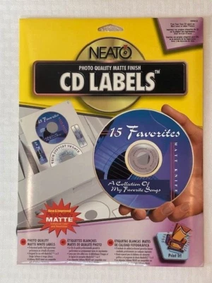 Etiquetas CD Fellowes Neato blanco mate 40 unidades Foto 1 de 2