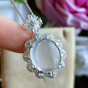 18K Vergoldet S925 Sterlingsilber Kryptokristalliner Quart Blume Anhänger - Bild 1 von 5