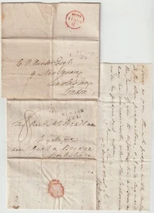 1802/09 2 x NEWARK PMK BRIEFE AN LONDON & GRETA BRIDGE JOHN JALLAND W HUTTON - Bild 1 von 4