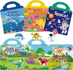 Reusable Sticker Books for Kids, Travel Sticker Learning Toys for Toddlers, Todd - Picture 1 of 27