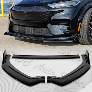 For 2021-2023 Ford Mustang Mach-E GT Painted Black Front Bumper Body Spoiler Lip - Picture 1 of 6