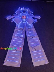 2025 New LED Robot RGB Stilt Costume Luminous Clothing Helmet Suit Glowing Suit - Picture 1 of 6