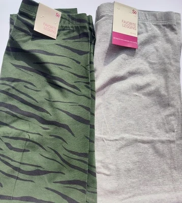 Nuevo Conjunto de (2) Leggings Niñas XXL Grandes 18/20 SO Verde/Negro Camuflaje y Gris Foto 1 de 4