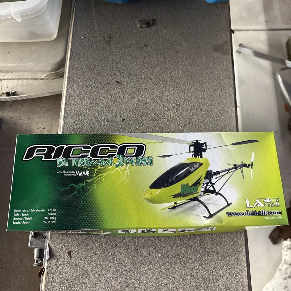 Vintage Rare RC Helicopter  LAheli MAXIR Black Micro Heli Kit New In Box - Image 1 of 4