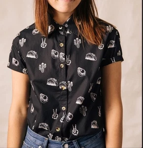 Pyknic No Problemo Shirt Tacos Avocados Kaktus Knopfleiste Medium Neu - Bild 1 von 15