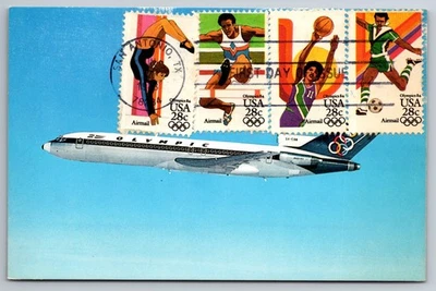 #C101-104 1984 Summer Olympics Airmail Combo FDC Maxi Card - Image 1 of 2