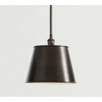 Pantalla de luz colgante de metal negro con kit de cable accesorio de techo industrial de granero Foto 1 de 4