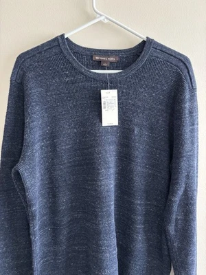Pullover Michael Kors para hombre azul marino talla L mezcla de algodón y lana Foto 1 de 4