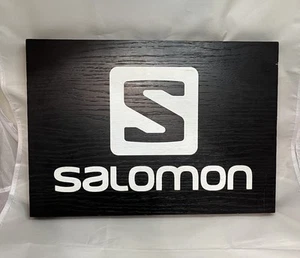 Salomon Wood Store Display Hiking Running Shoe Ski Snowboard Boot Logo Sign - Picture 1 of 18