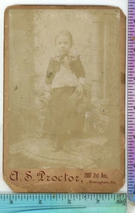 Kind stehend A.S. Proctor Birmingham Alabama Kabinettkarte  - Bild 1 von 2