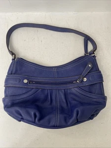 Tignanello Blue Pebbled Handbag Purse - Picture 1 of 21