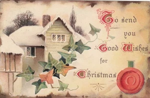 USA Christmas ivy cottage vintage postcard – Ohio to Ohio 1912 - Picture 1 of 2