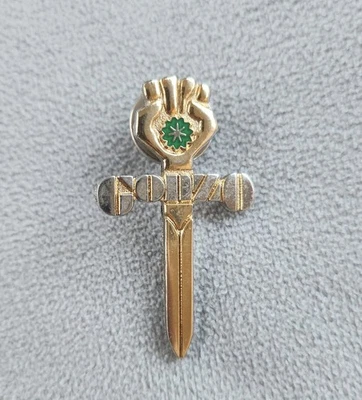 Rare Hunter S. Thompson Gonzo Lapel Pin Gold/Silver with Green Accent – Limited Foto 1 de 4