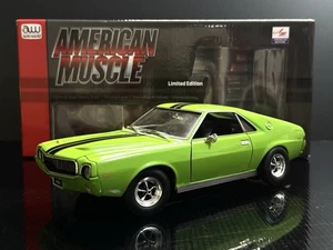1969 AMC AMX Lime Green Muscle Car & Corvette Nationals 1/18 Auto World “ Read” - Picture 1 of 12