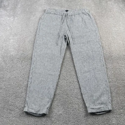 Pantalones J Crew para mujer 4 rayas grises línea mezcla puños tirar con cordón Foto 1 de 4