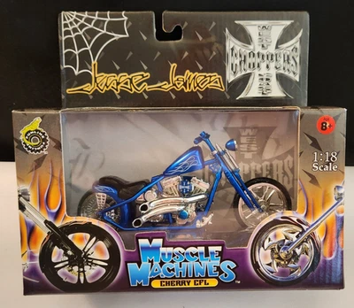 2004 JESSE JAMES CHERRY CFL METALIC BLUE MUSCLE MACHINES DIE CAST 1:18 SCALE NIP - Image 1 of 4