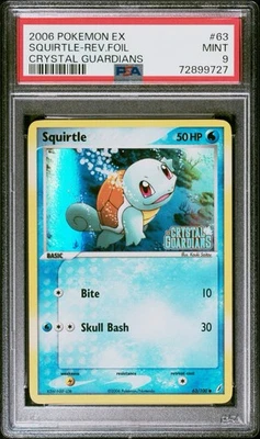 Pokemon 2006 EX Crystal Guardian Squirtle 63 Reverse Foil PSA 9 Kouki Saitou Art - Image 1 of 2