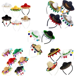 Sombrero Hat Party Costume Headband Party Mexican Theme Decorations Photo Prop - Picture 1 of 25