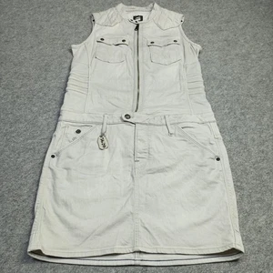 G-Star RAW Womens Denim Dress Size L Slim Grey Motor-5620 Jeans Stretch Zip - Picture 1 of 14